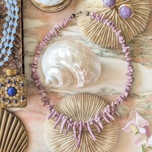 Genuine All Natural Purple Coral Necklace
